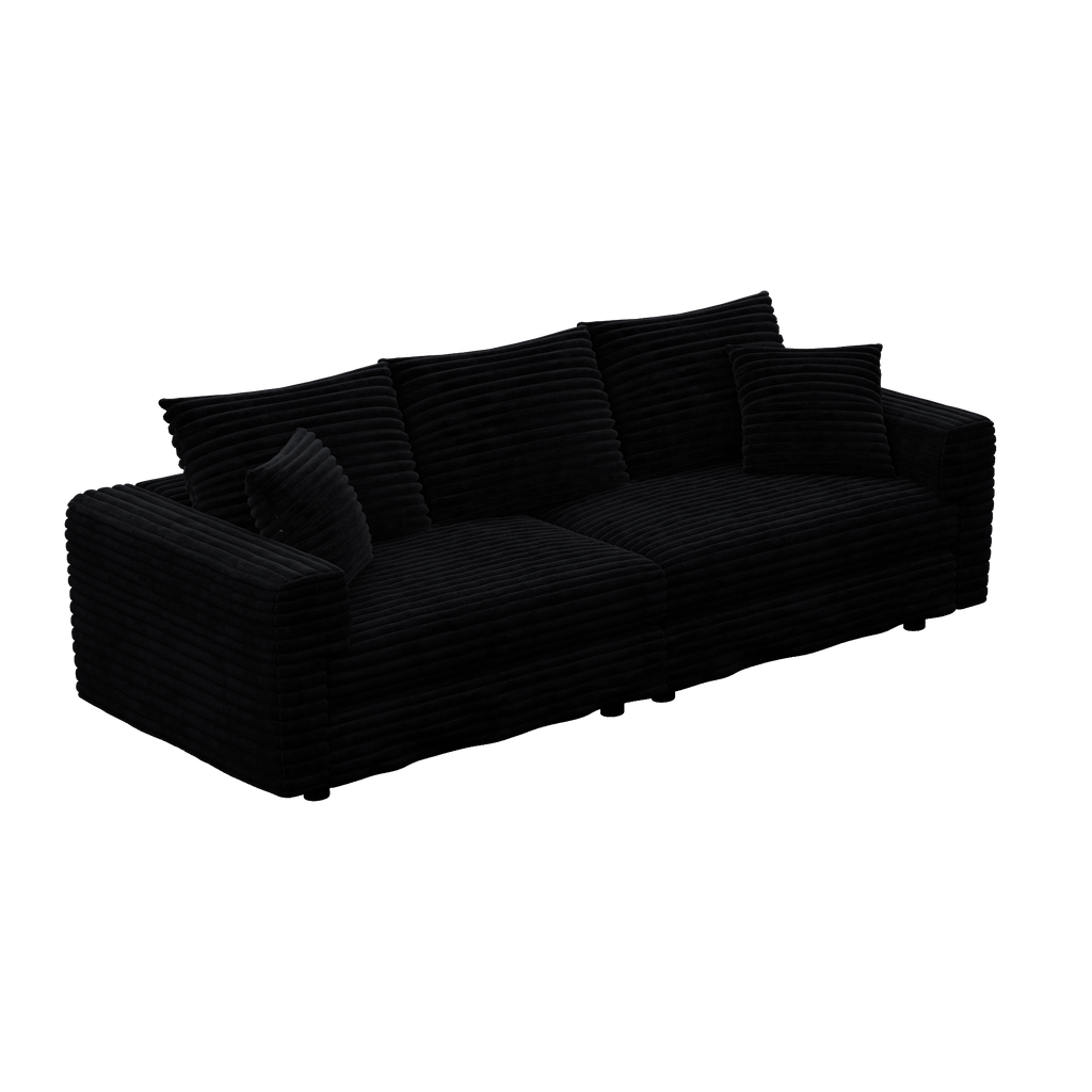 82.7" Plush Corduroy 3-Seat Sofa