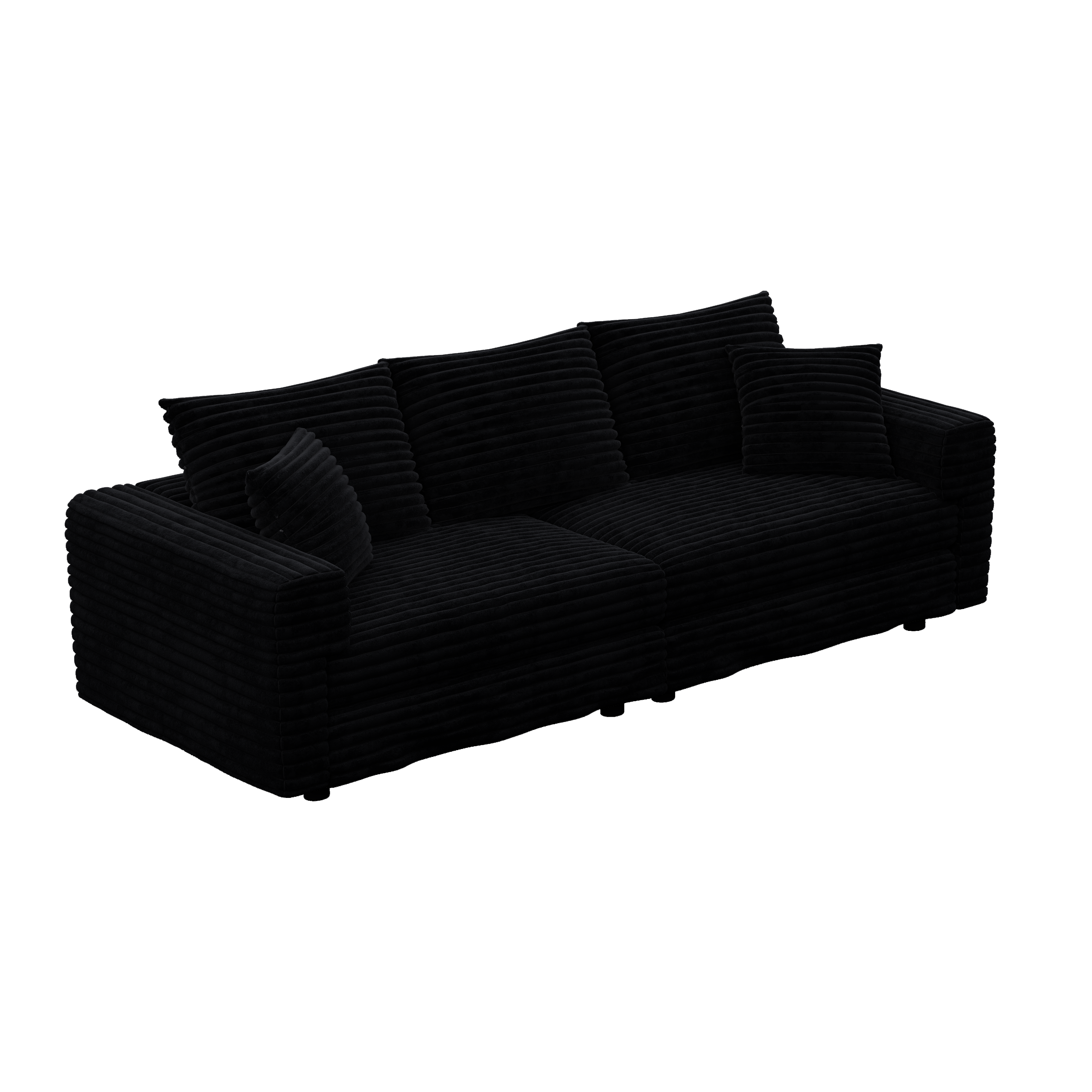 82.7" Plush Corduroy 3-Seat Sofa