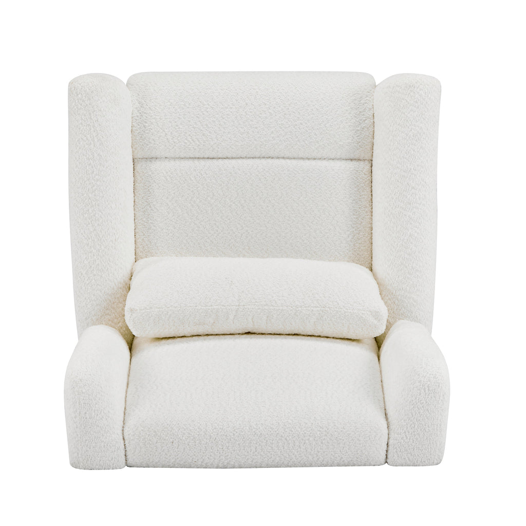 Power Recliner Chair Swivel, Boucle Upholstered