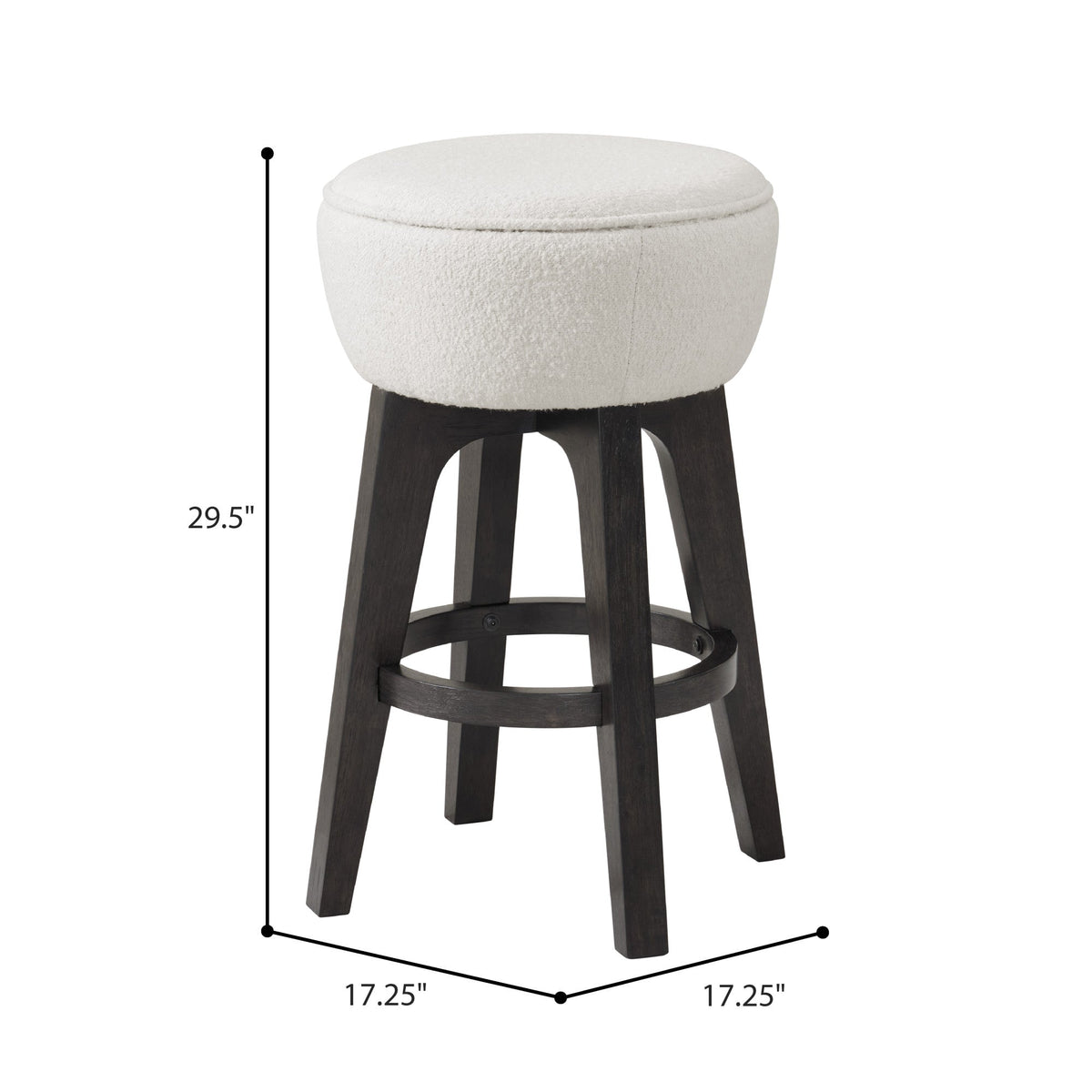 Brown Backless Bar Stools, Set Of 2