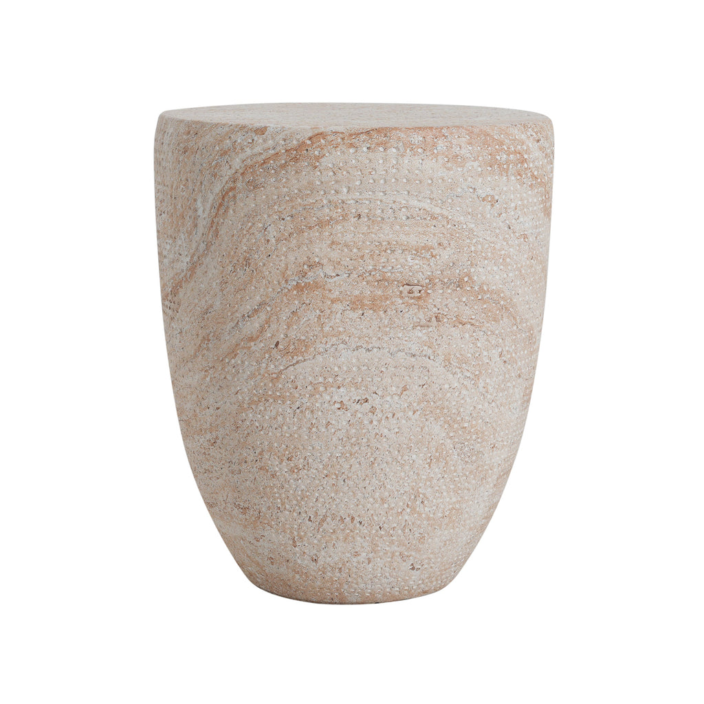 Outdoor/Indoor Lightweight Concrete Side Table - Travertine Finish