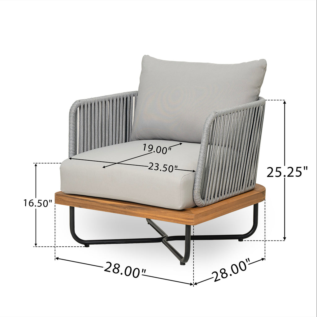 Lucca Outdoor Acacia Wood Chair