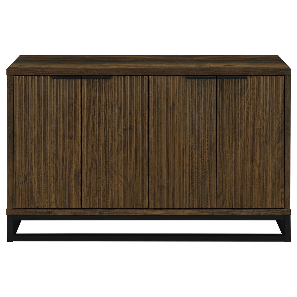 Thurston Dark Pine 4-Door Engineered Wood Accent Cabinet