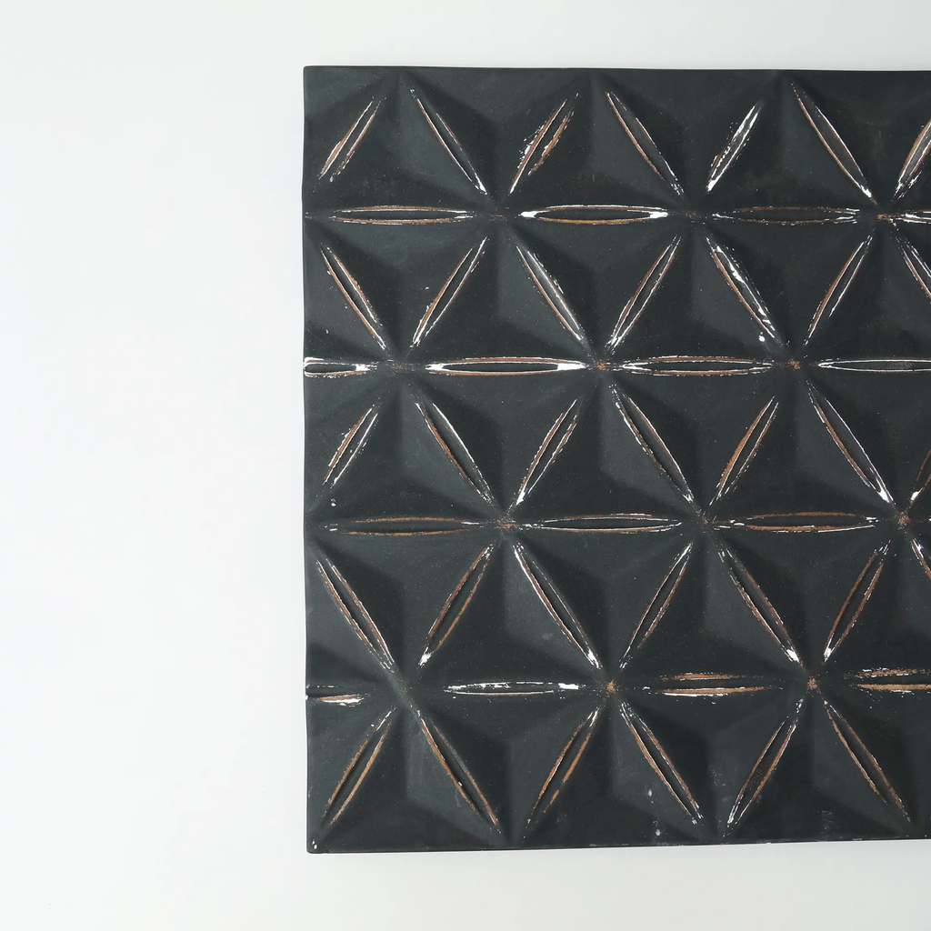 Black Square Shape Handcrafted MDF Wall Decor – 16"x16" Elegant Home Accent