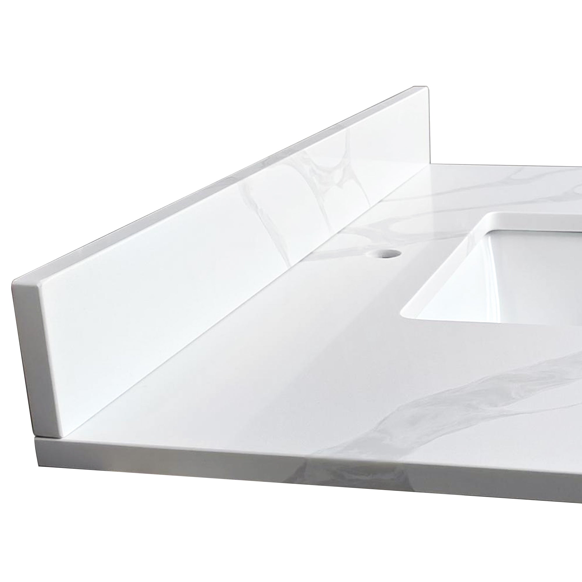 37-Inch Quartz Bathroom Vanity Top with Undermount Sink
