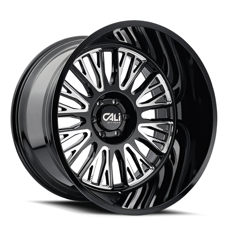 Cali Off-Road 9116 Vertex 24x14 / 6x135 BP / -76mm Offset / 87.1mm Hub Gloss Black Milled Wheel 9116-24436BM
