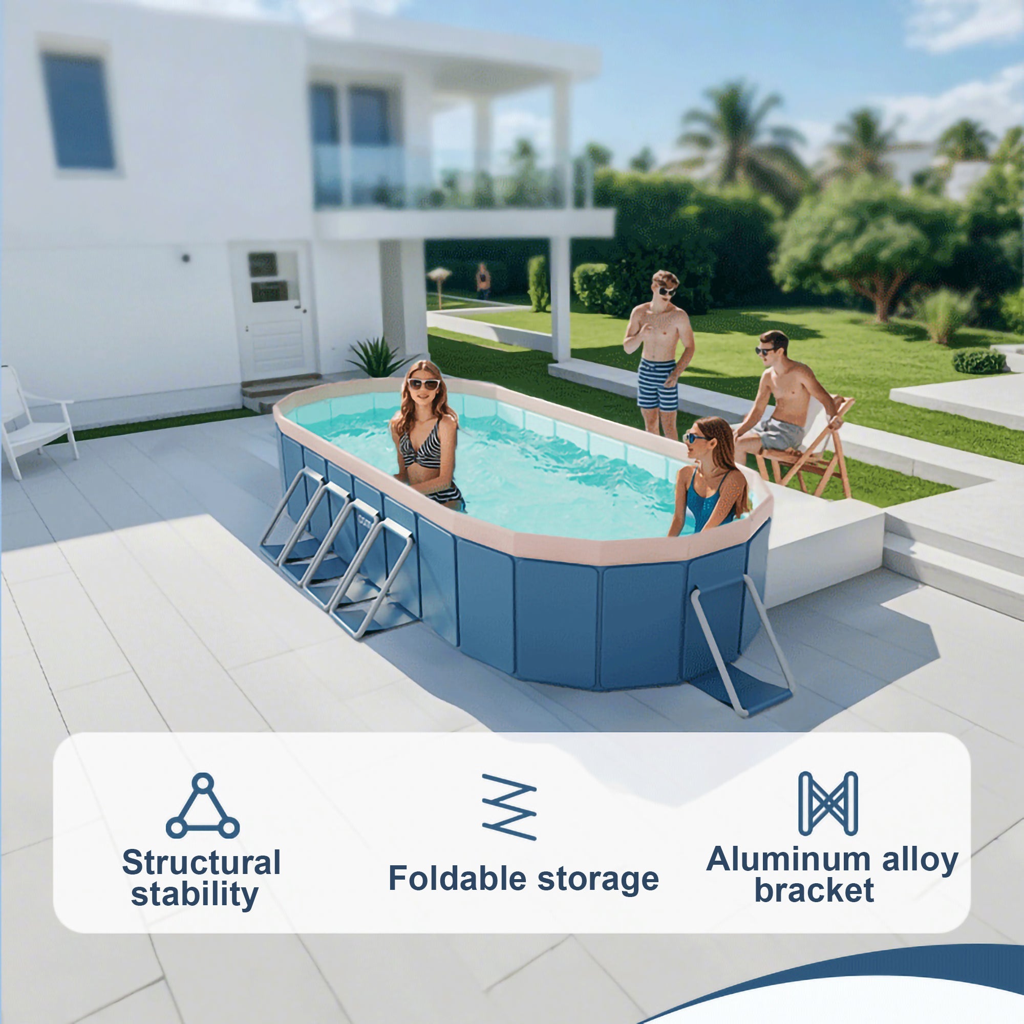 3.65m PVC Folding Pool