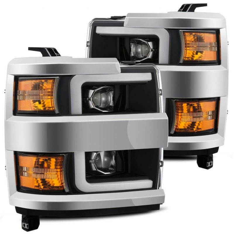 AlphaRex 15-19 Chevy 2500HD PRO-Series Proj Headlights Plank Style Blk w/Activ Light/Seq Signal/DRL 880224 *Discontinued