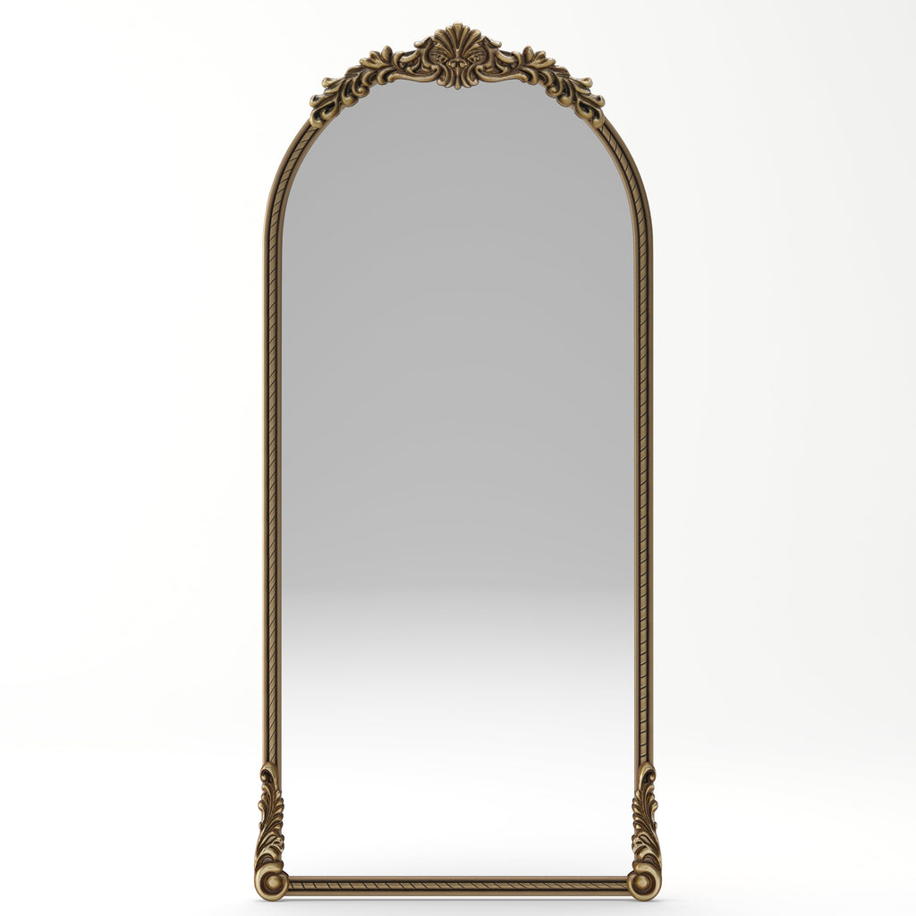 73.03" Arch Oval Vintage Relief Mirror