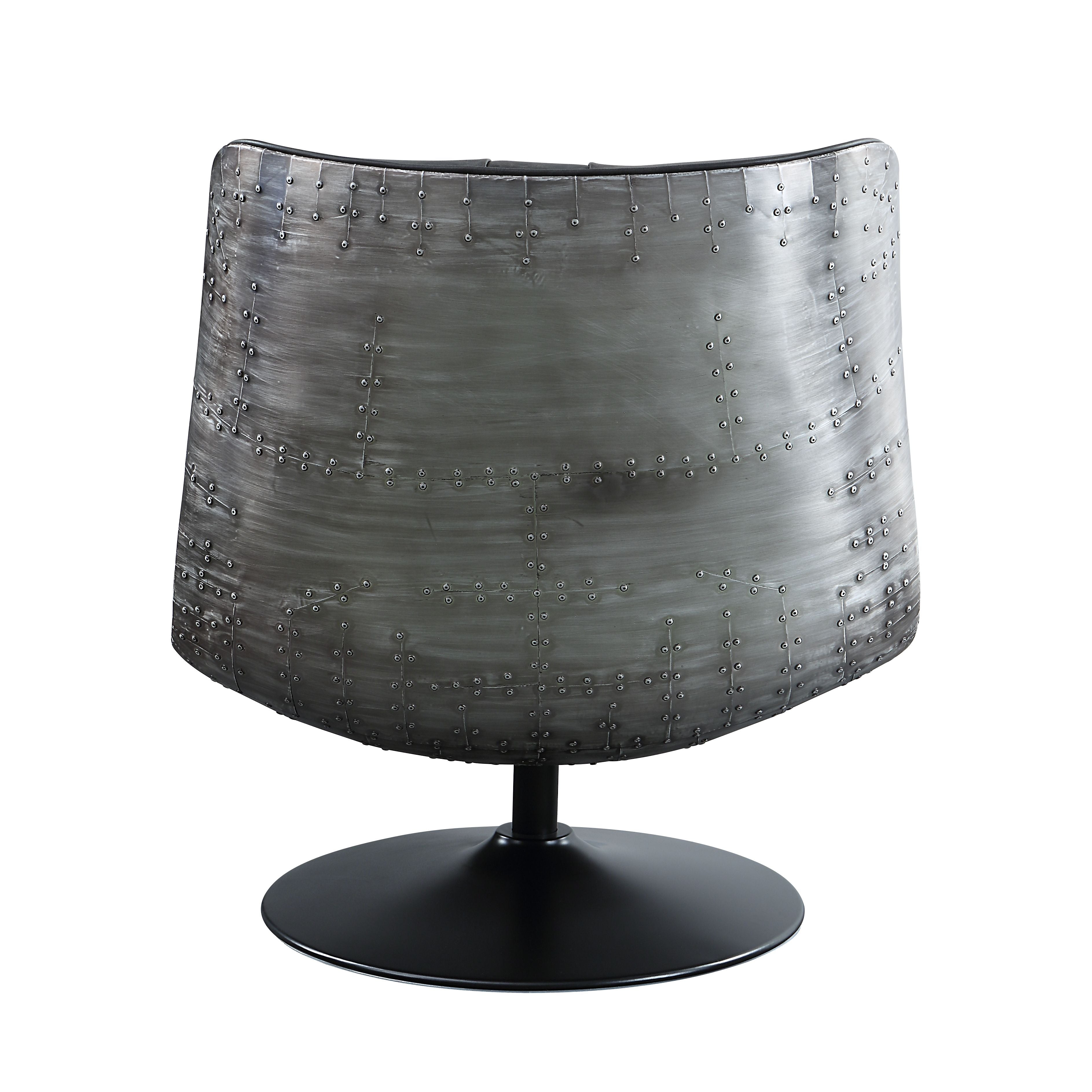 Piotr Black Leather Accent Chair