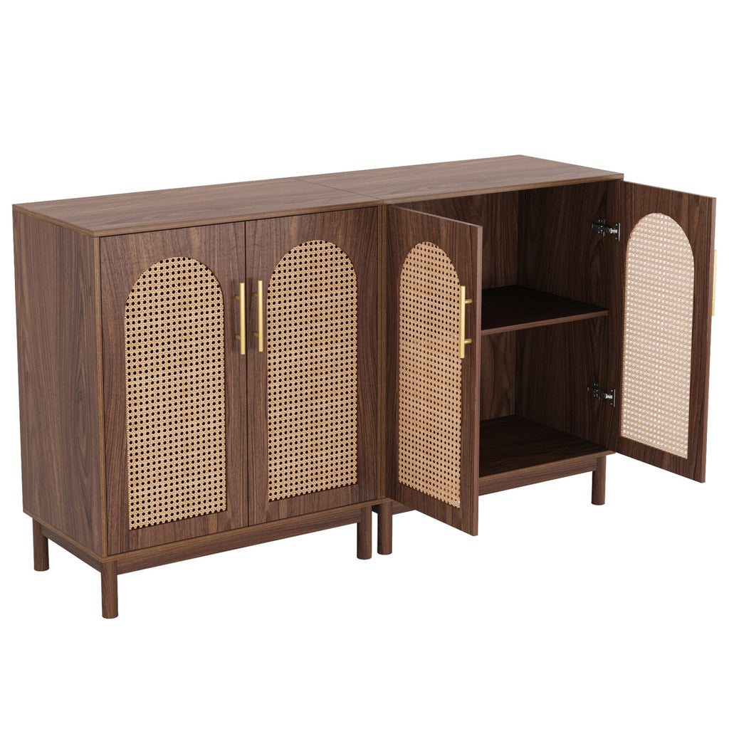 59" Rattan Sideboard Buffet Cabinet