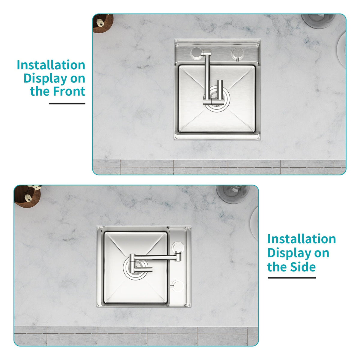 15" Undermount Bar Sink With Folding Faucet