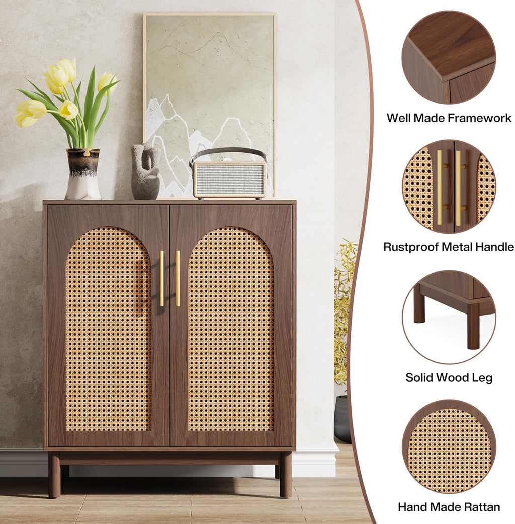 59" Rattan Sideboard Buffet Cabinet