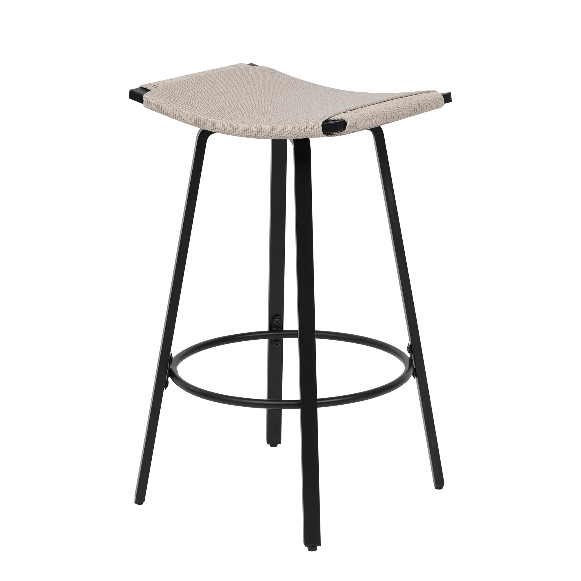 Backless Handwoven Kitchen Dining Bar Stools Set of 2