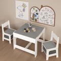 Kids Table and Chair Set, 3 in 1 Wooden Activity Table