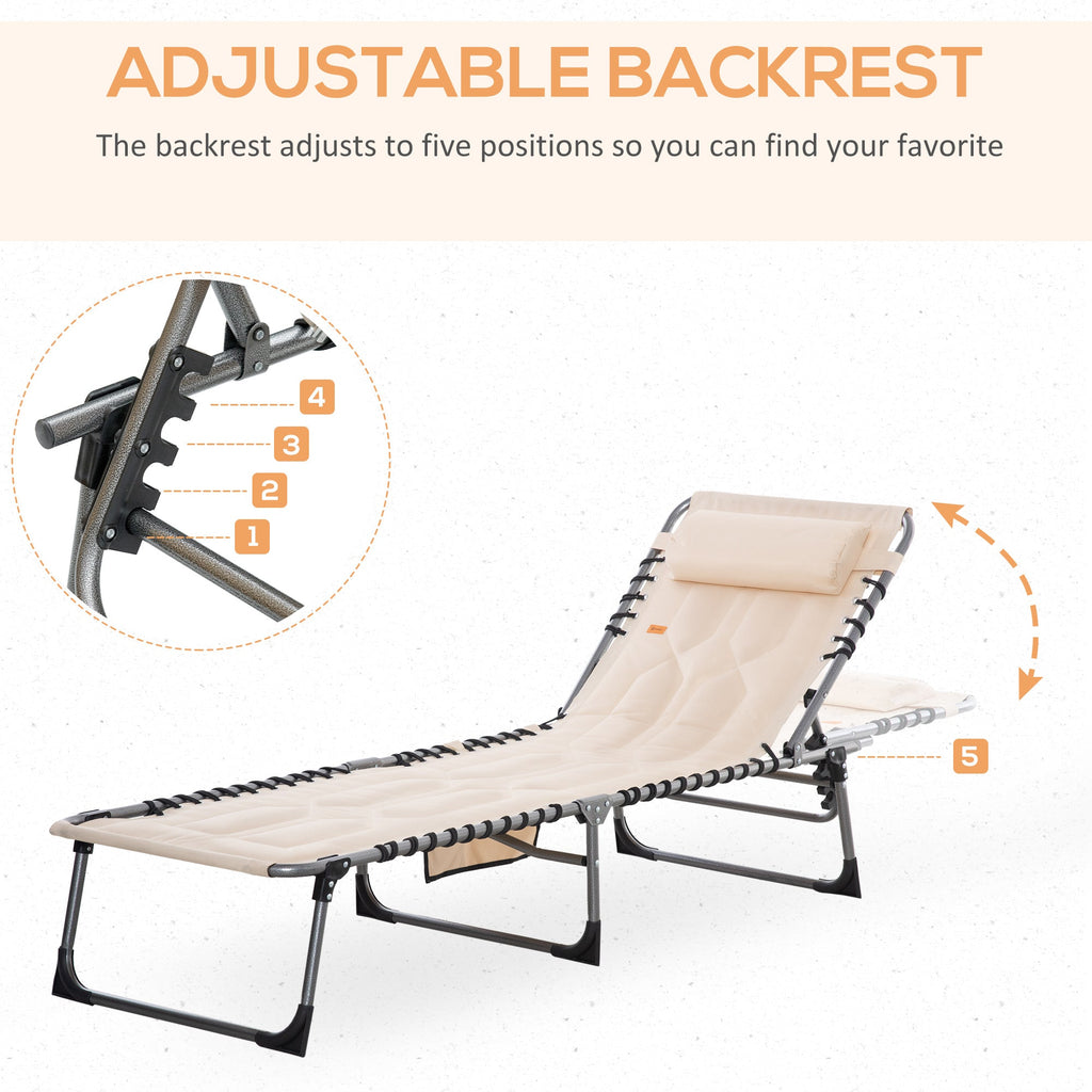 Outsunny Padded Folding Chaise Lounge Chair