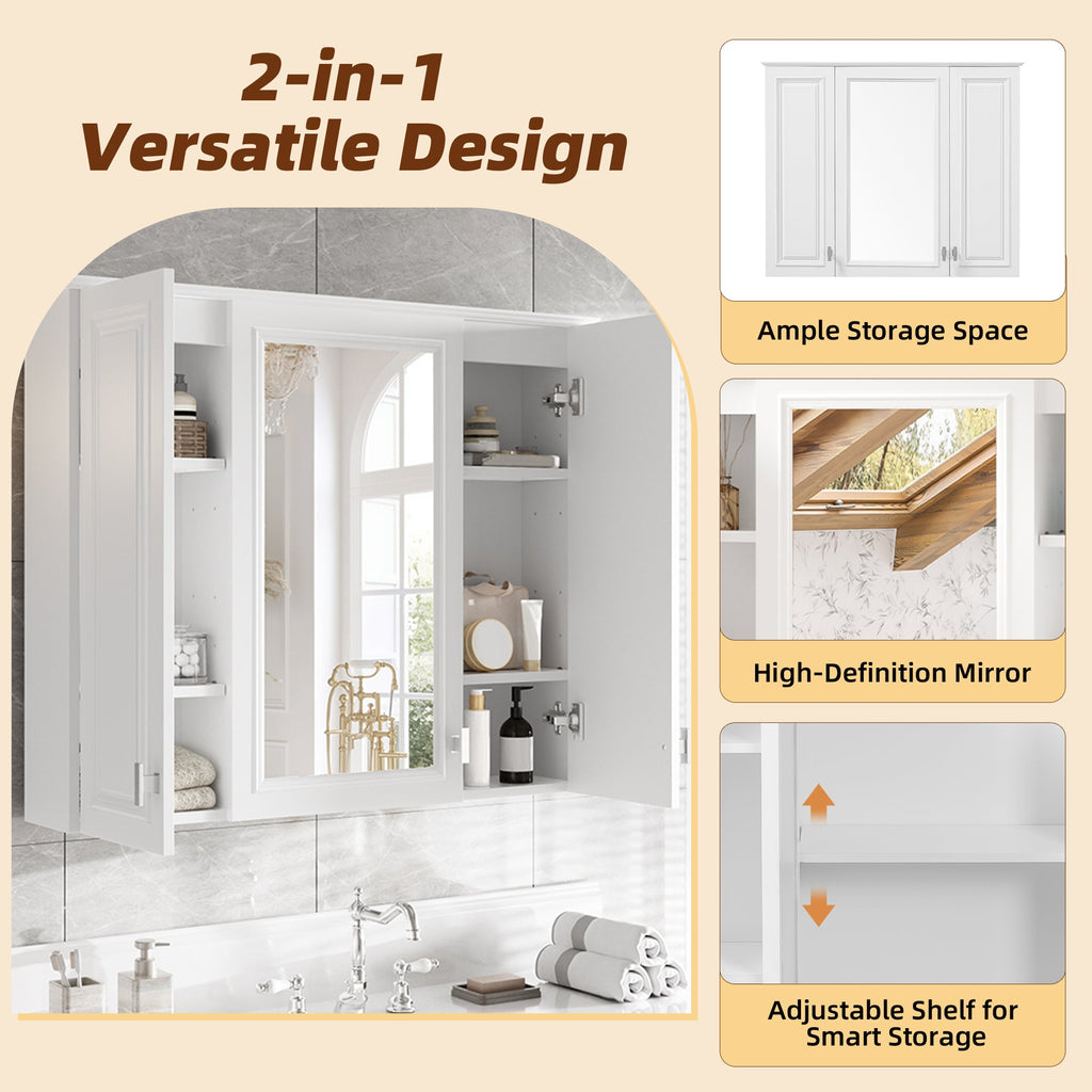 35 Inch 2-in-1 Bathroom Wall Cabinet