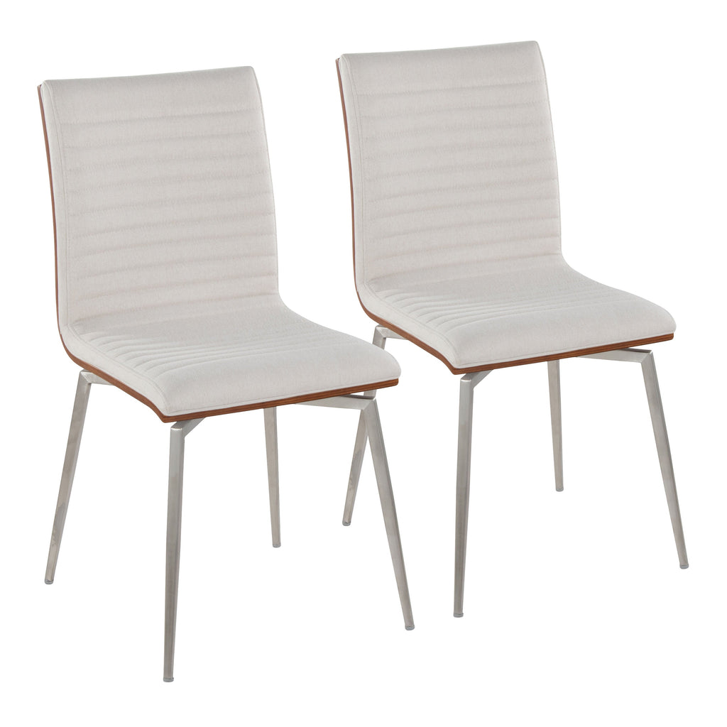 Contemporary Dining/Accent Chair with Swivel in Stainless Steel