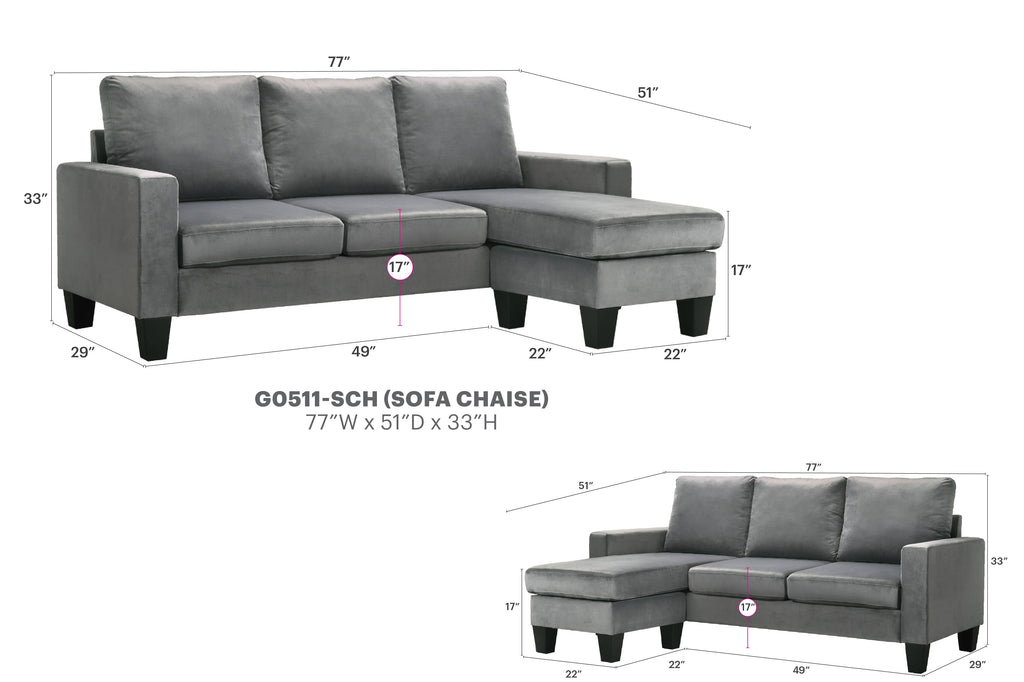 Jessica G0511-SCH Sofa Chaise