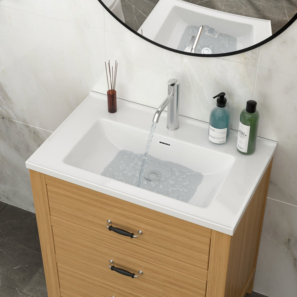32"x20" White Rectangular Single Vanity Top