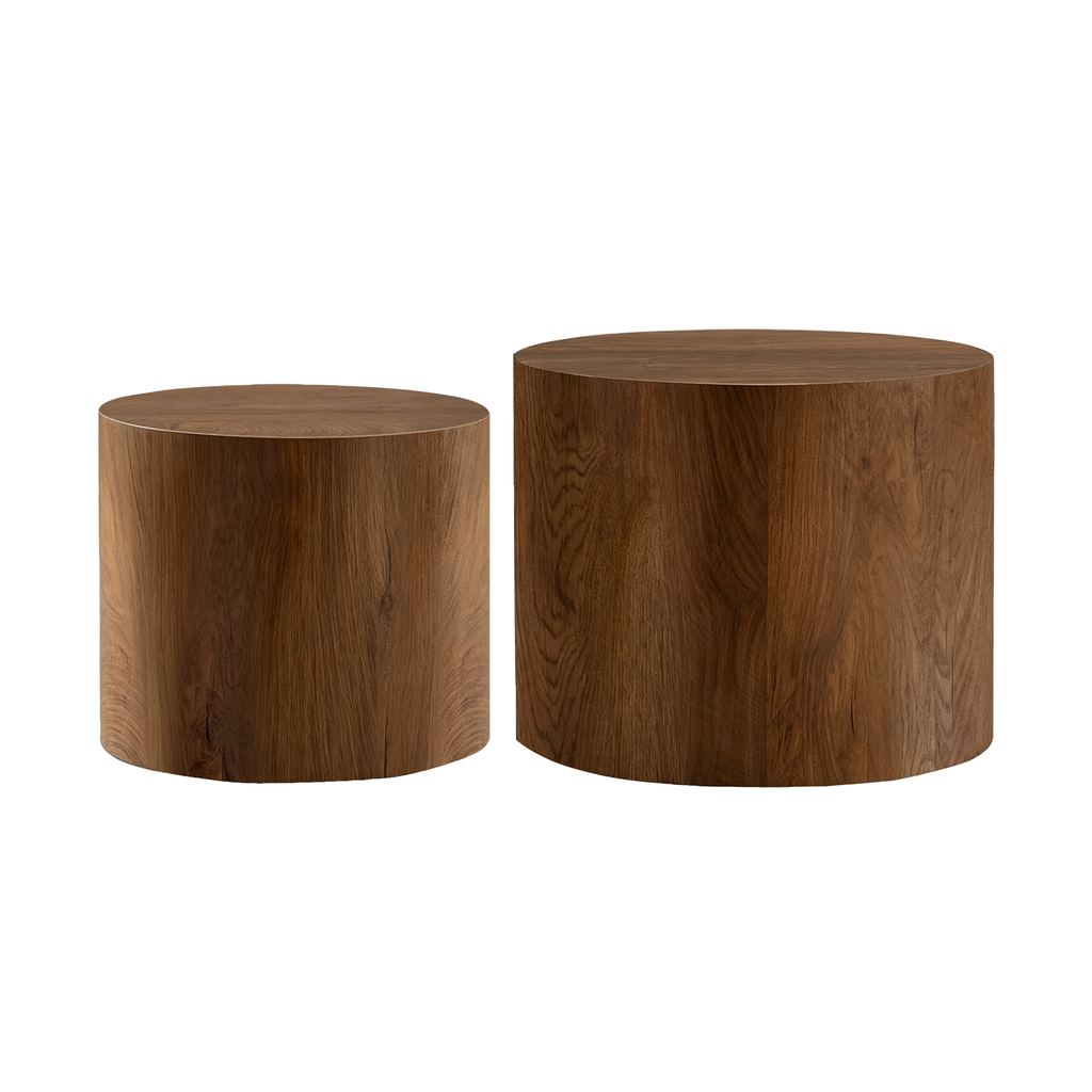 Nesting Coffee Table Set of 2, Modern Round Design
