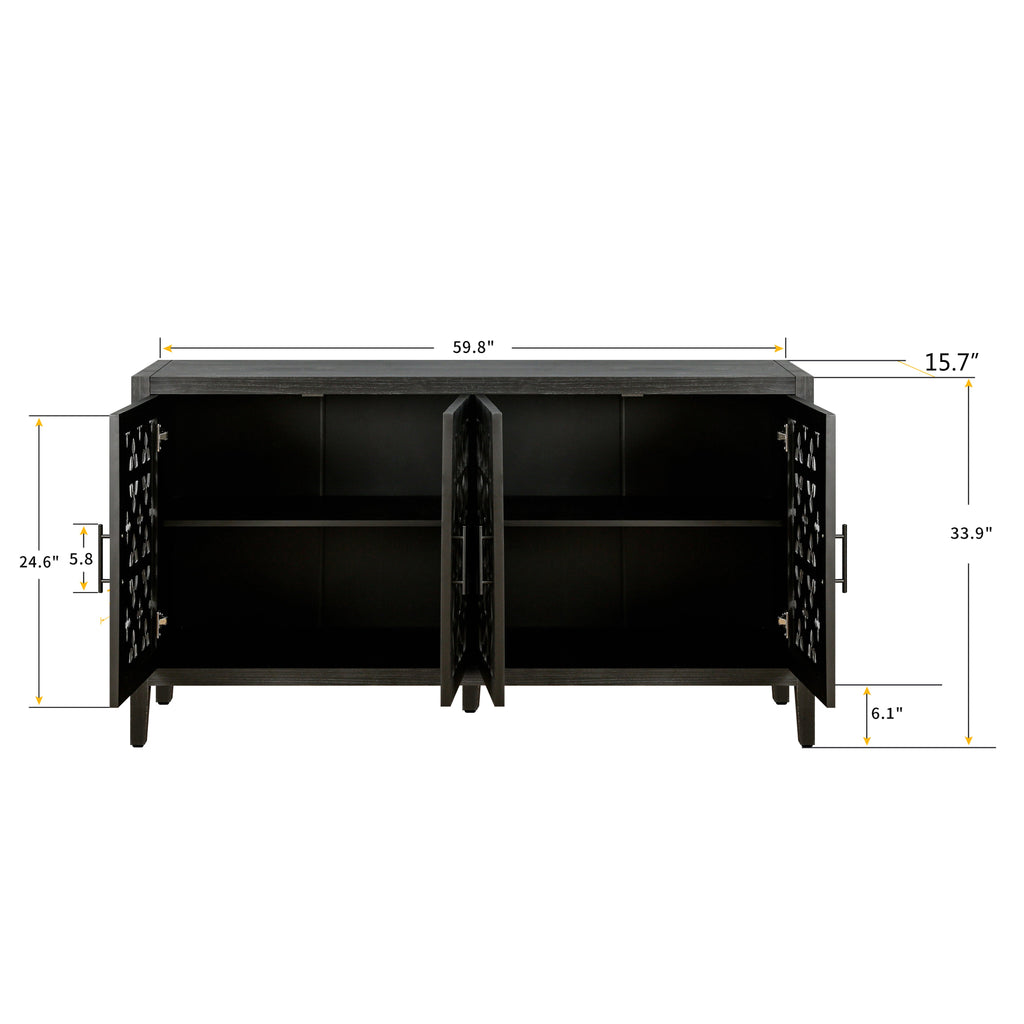 Hollow Four Door Antique Cabinet