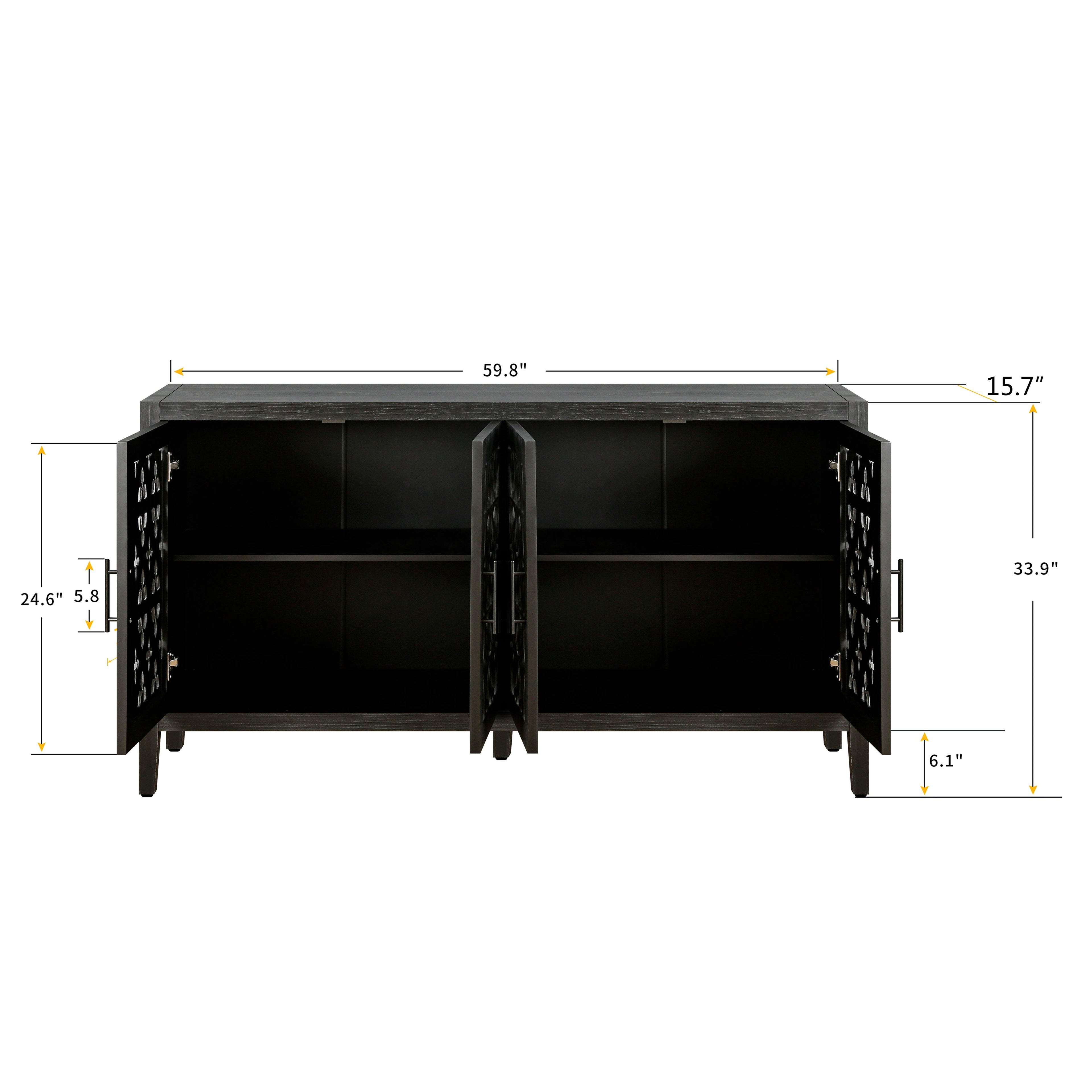 Hollow Four Door Antique Cabinet