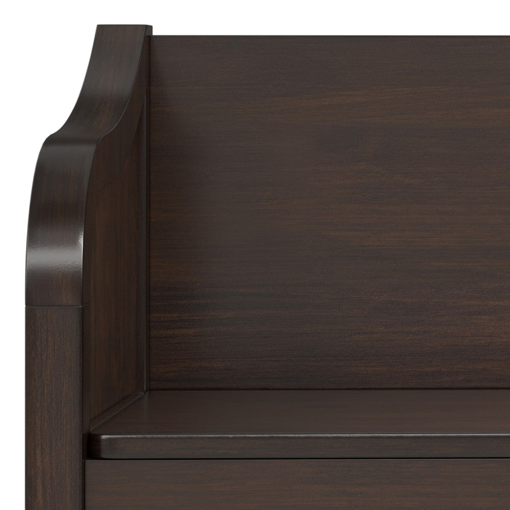 Connaught Solid Wood Entryway Storage Bench with Shelf