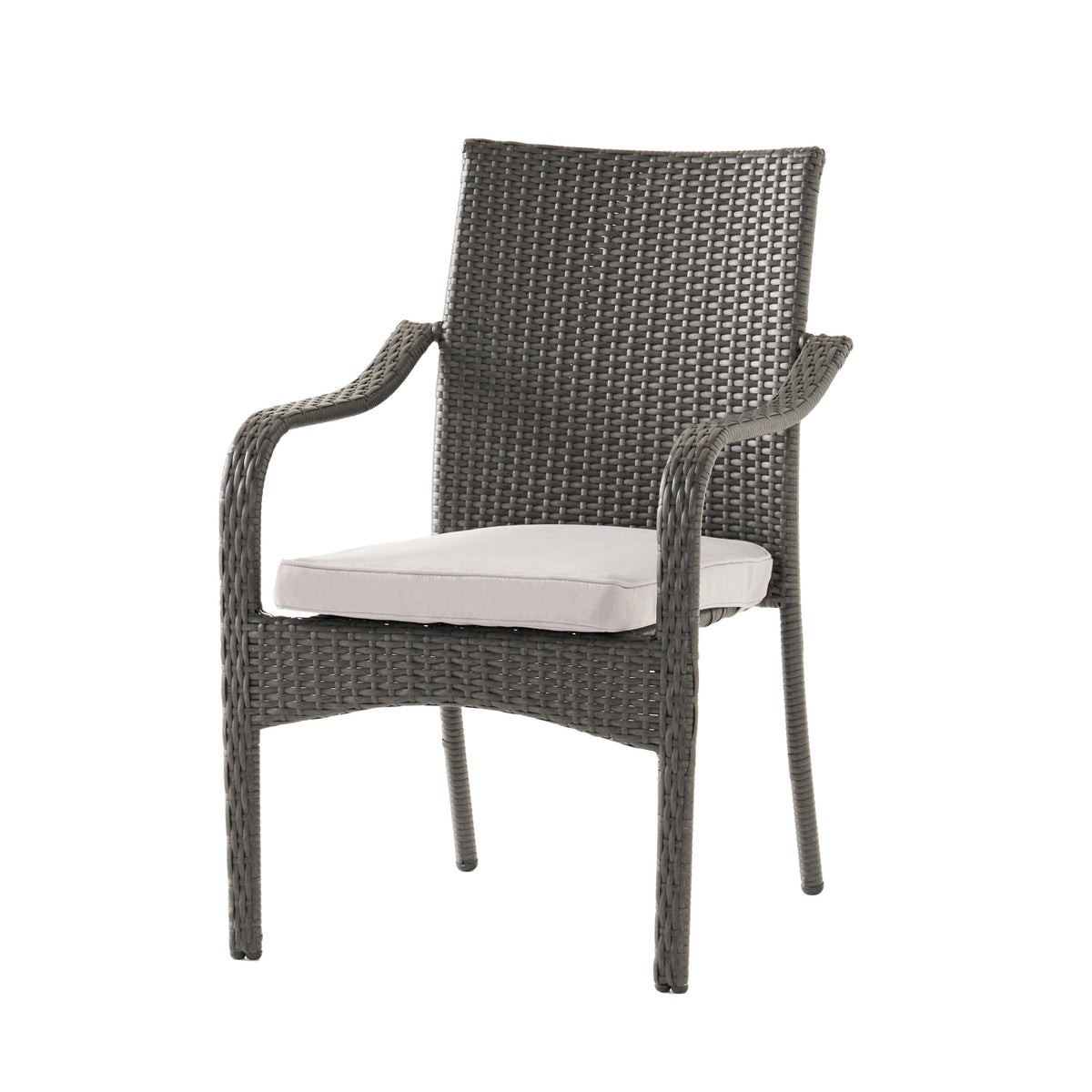 Outdoor PE Rattan Stacking Chair Set with Cushions (Set of 4)