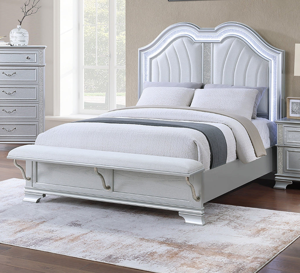 Contemporary Elegant Queen Size Bed 3pc Set
