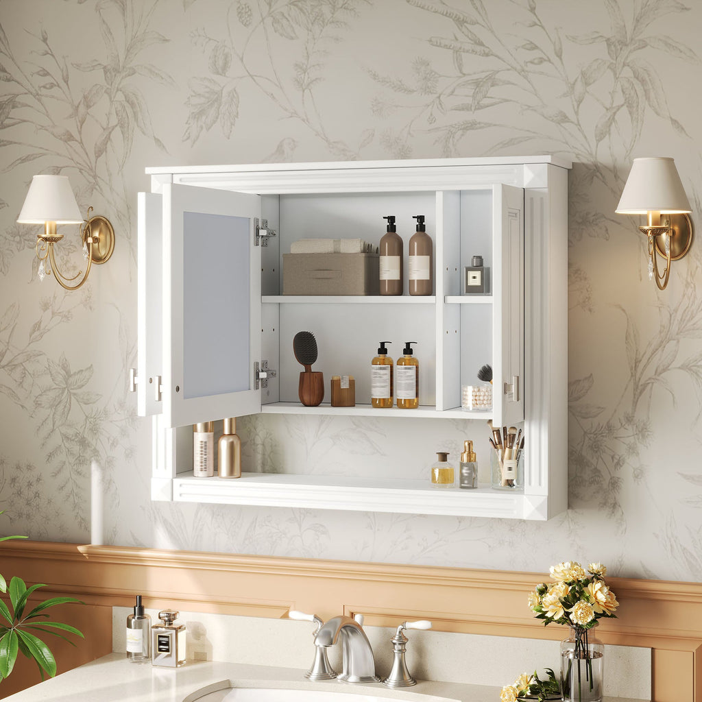 35 Inch Bathroom Wall Cabinet with Mirror