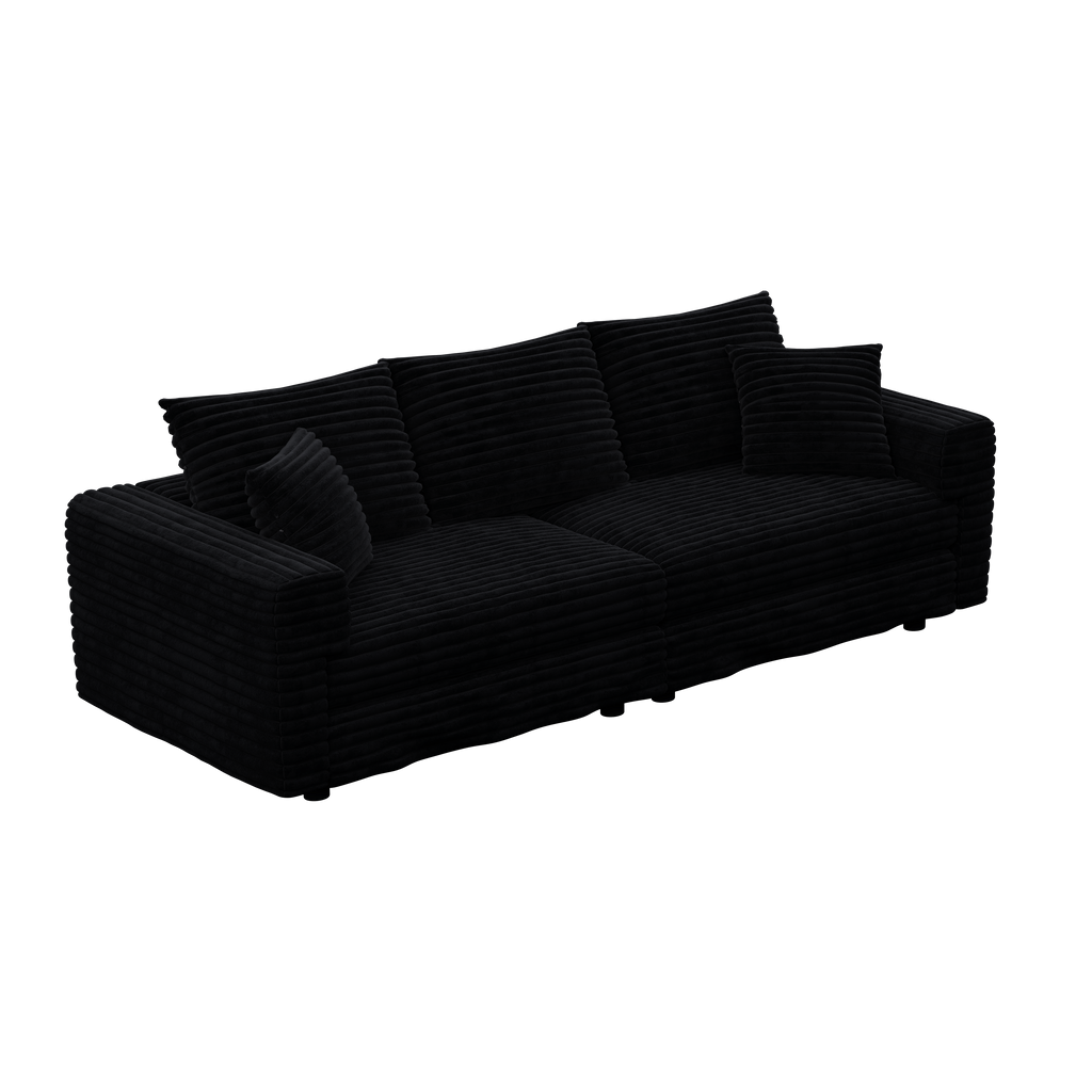 Plush Corduroy 3-Seat Sofa