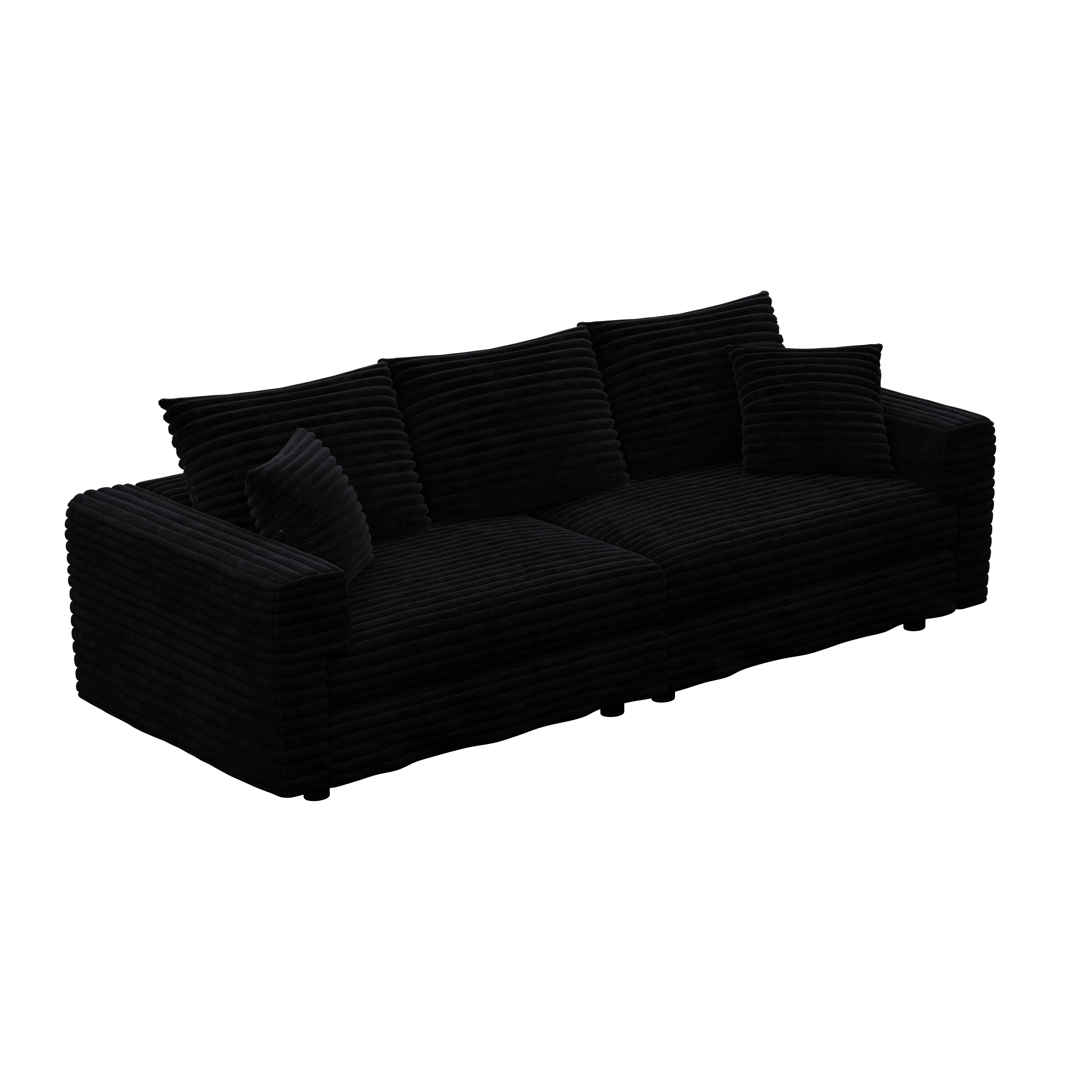 Plush Corduroy 3-Seat Sofa
