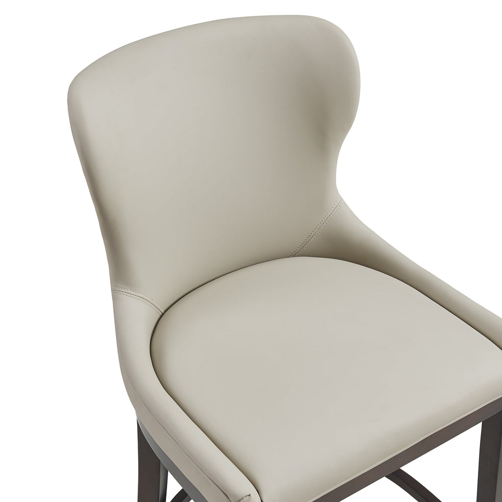 Blair Wood Upholstered Barstool in Stone
