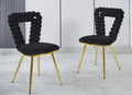 Modern Chair Set of 2 with Golden Color Iron Tube Legs