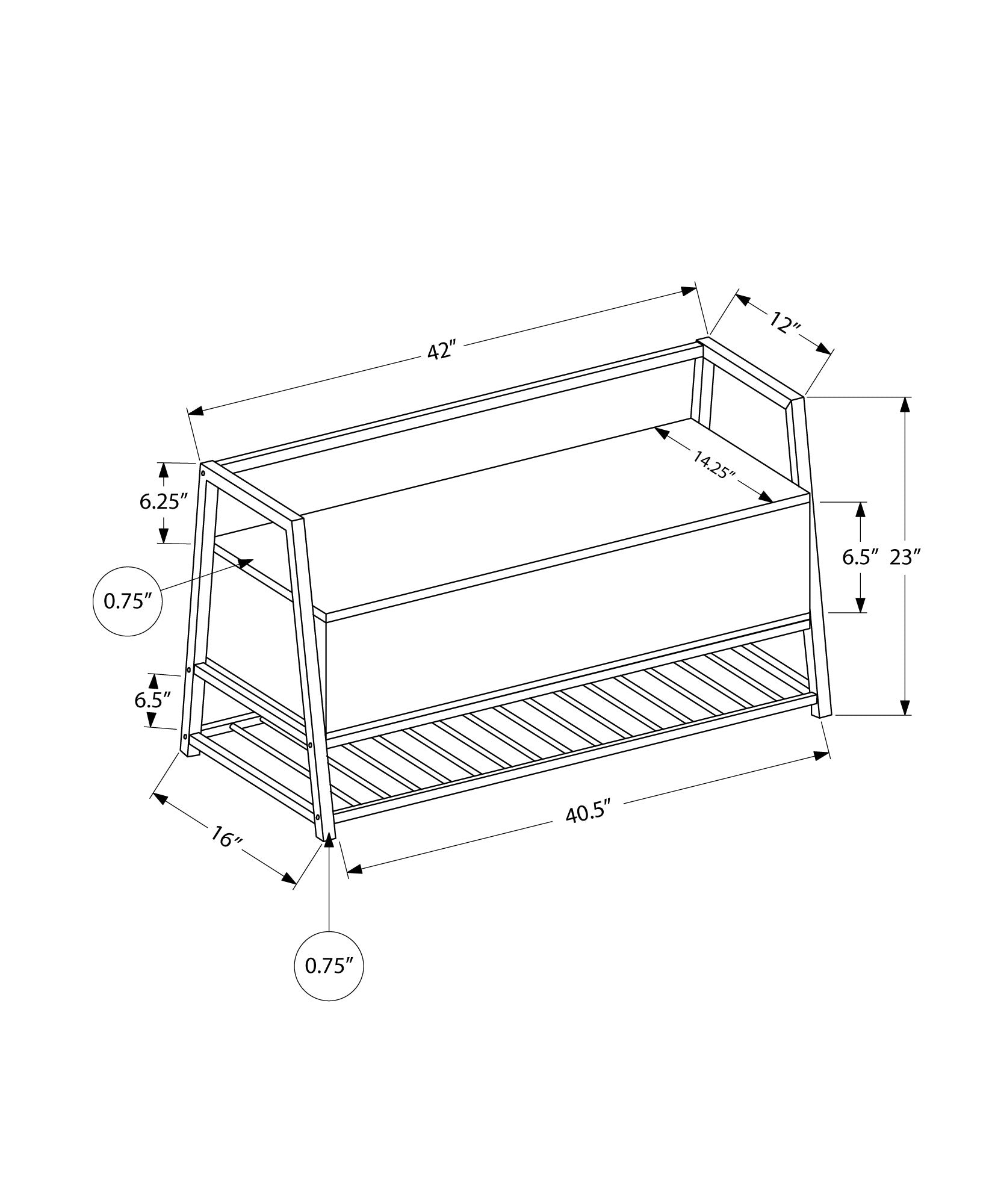 42" Rectangular Entryway Storage Bench