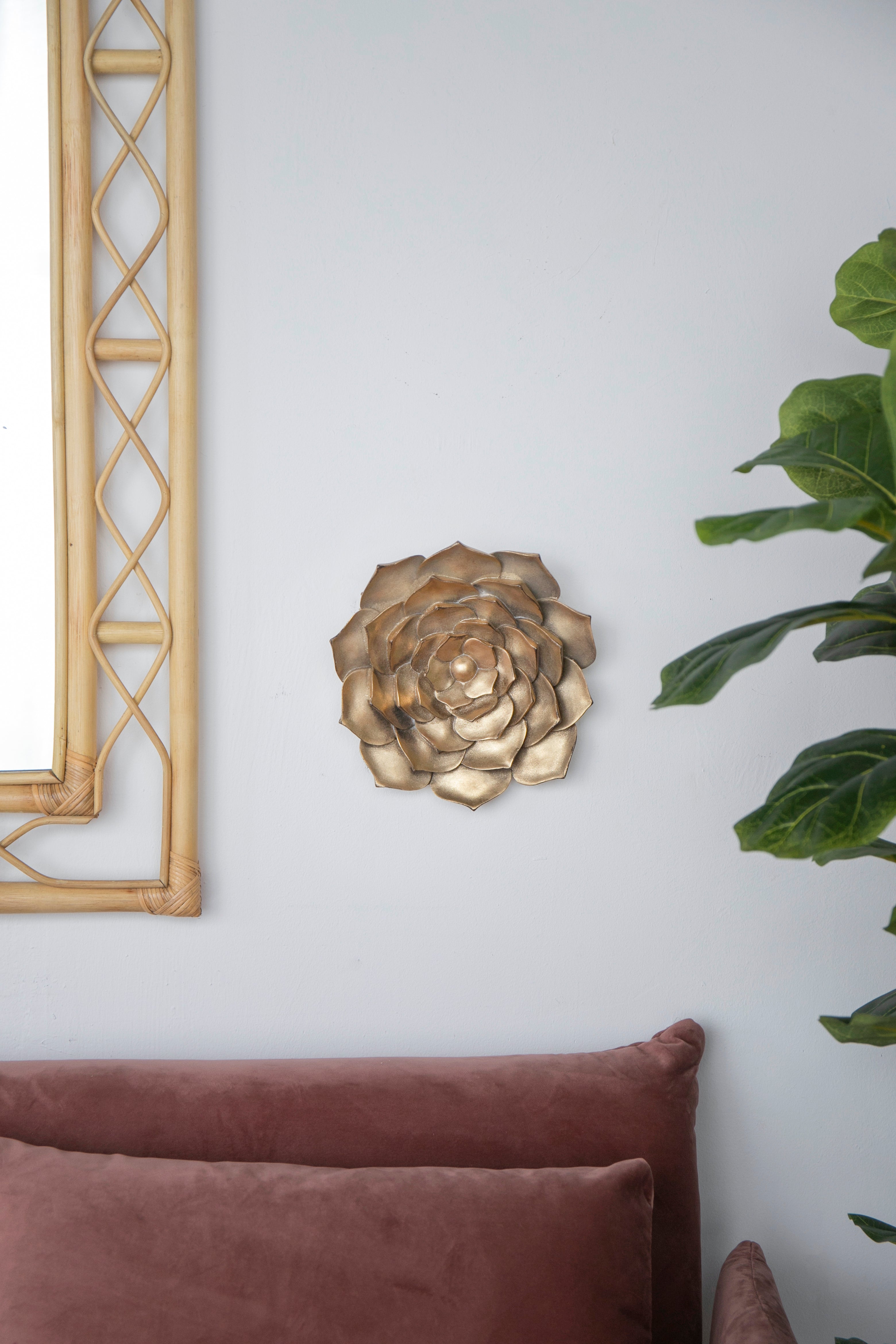 D10x1.4" Succulent Wall Plaque - 2 Piece