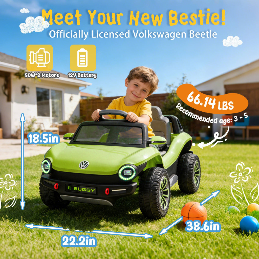 12V Licensed Volkswagen Beetle Kids Ride On Electric Car