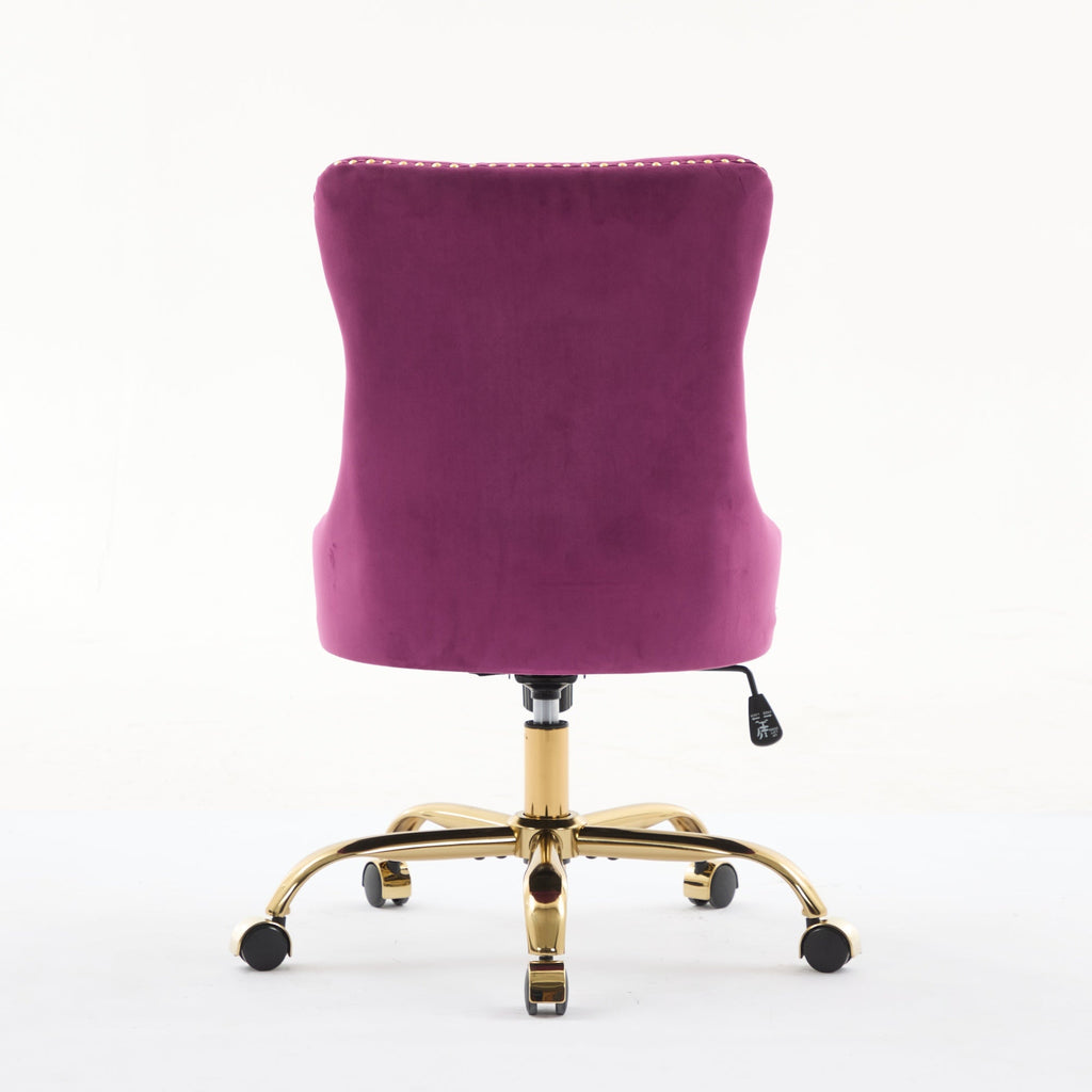 A&A Furniture Modern Velvet Upholstered Office Chair - Purple