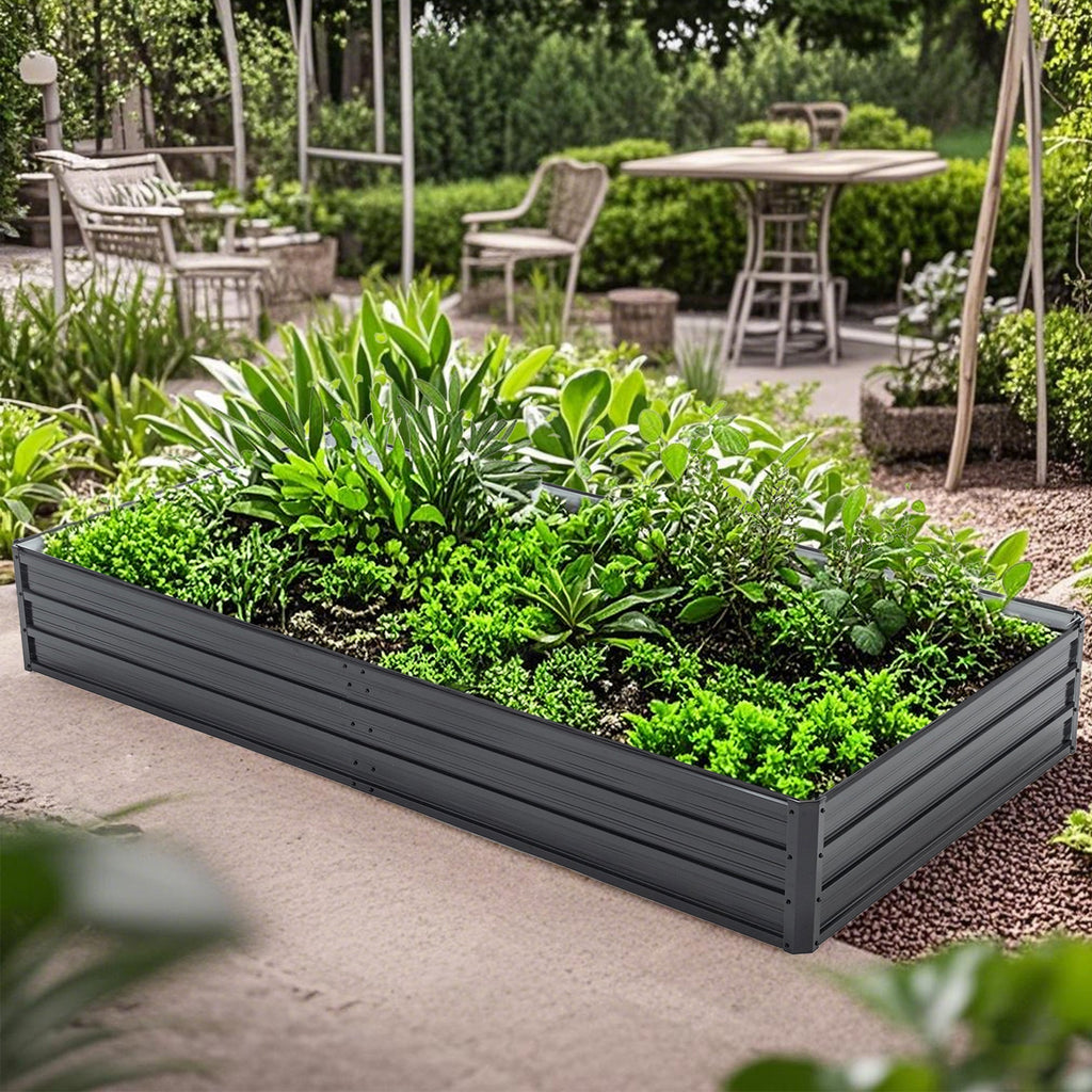 Galvanized Raised Garden Beds Outdoor - 8x4x1 ft Planter Box