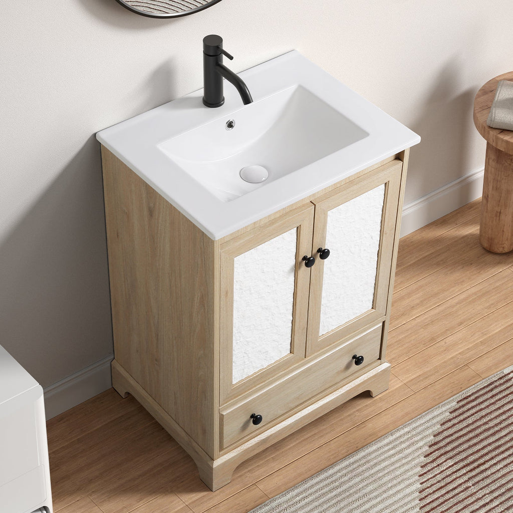 Wooden Bathroom Vanity Sink Base Cabinet - 24" Width