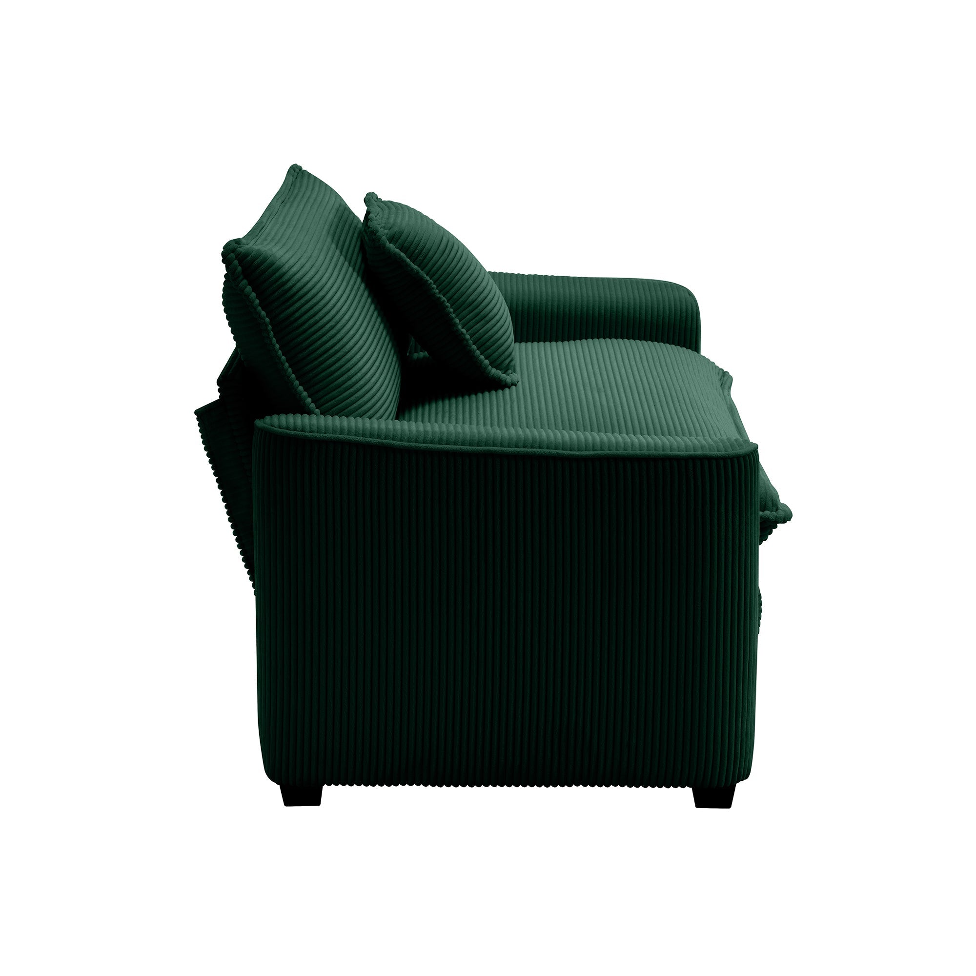Green Corduroy Fabric Comfortable Single Chair Deep Seat Sofa