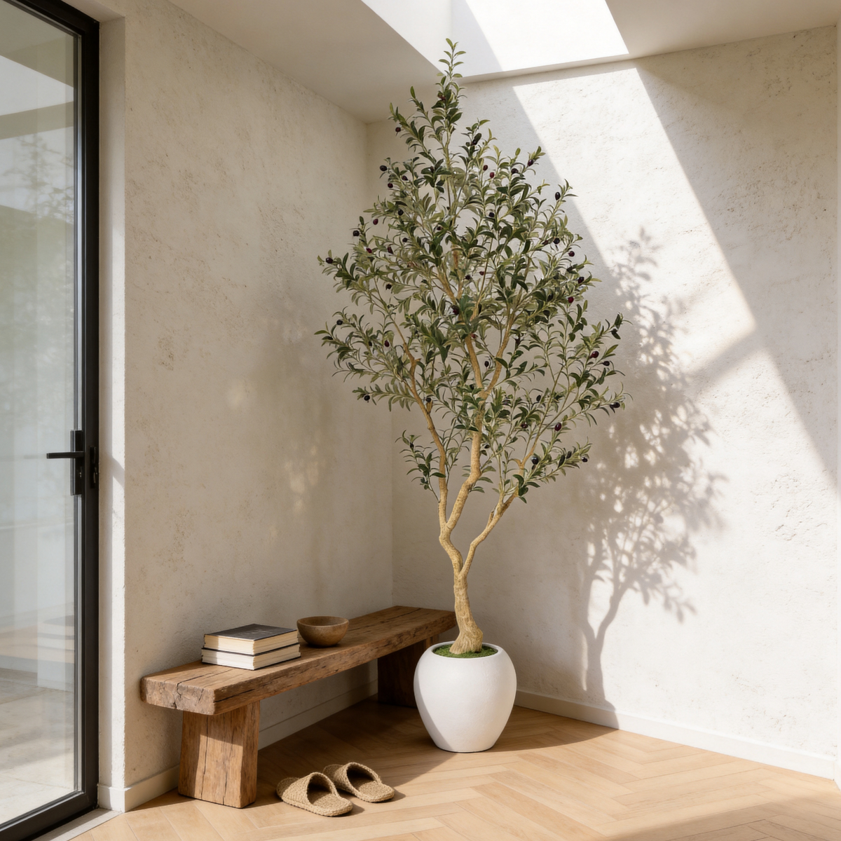 8.2FT Artificial Olive Tree With Big Decorative Planter