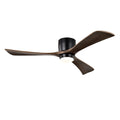 52" Flush Mount Solid Wood Blades Ceiling Fan with Lights
