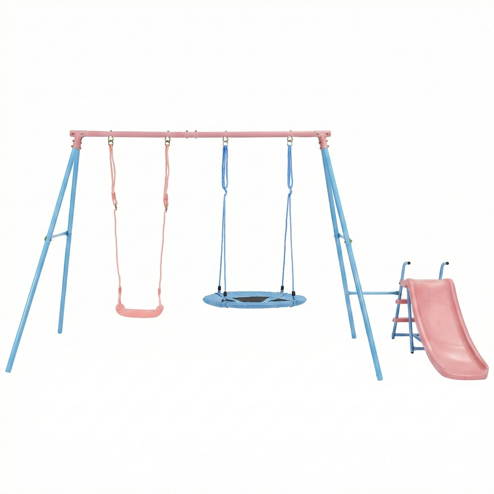 XNS107 Two Swing Set with Slide