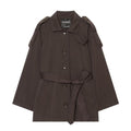 Elegant Belted Twill-textured Trench Coat