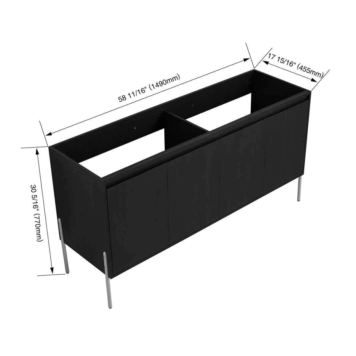 60" Freestanding Bathroom Vanity
