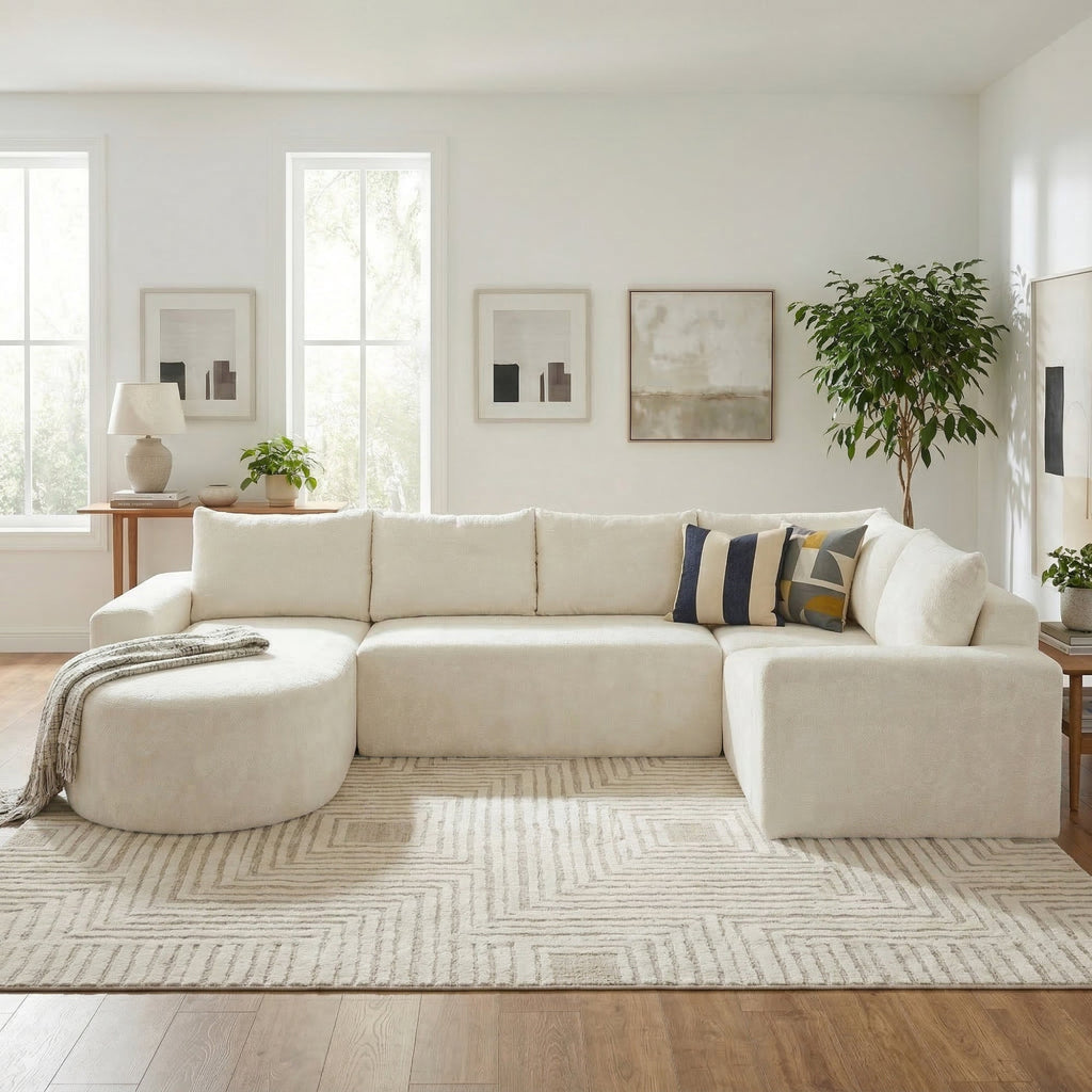 140.5" Oversized Modular Cloud Sectional Sofa