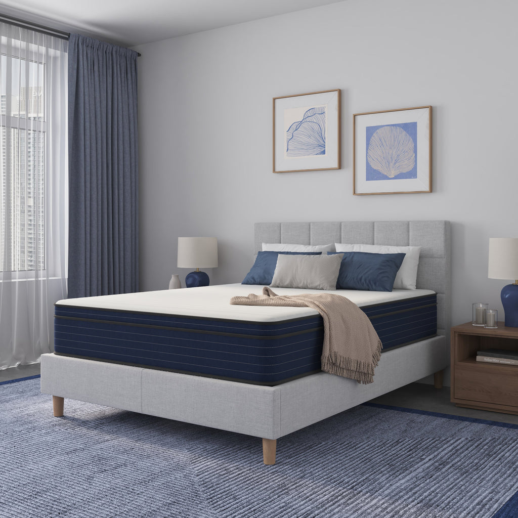 12 Inch Queen Size Medium Firm Euro Top Hybrid Mattress