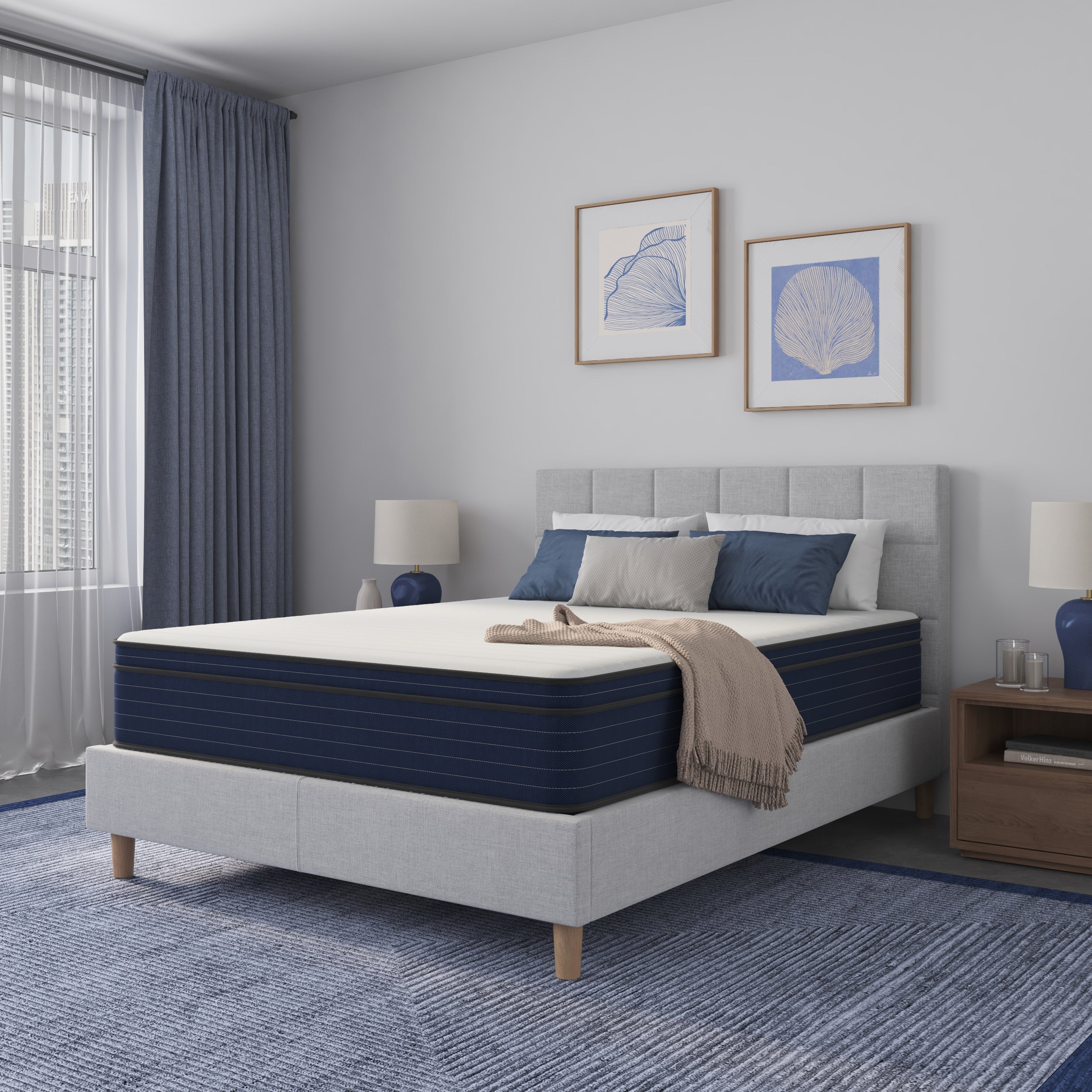 12 Inch Queen Size Medium Firm Euro Top Hybrid Mattress
